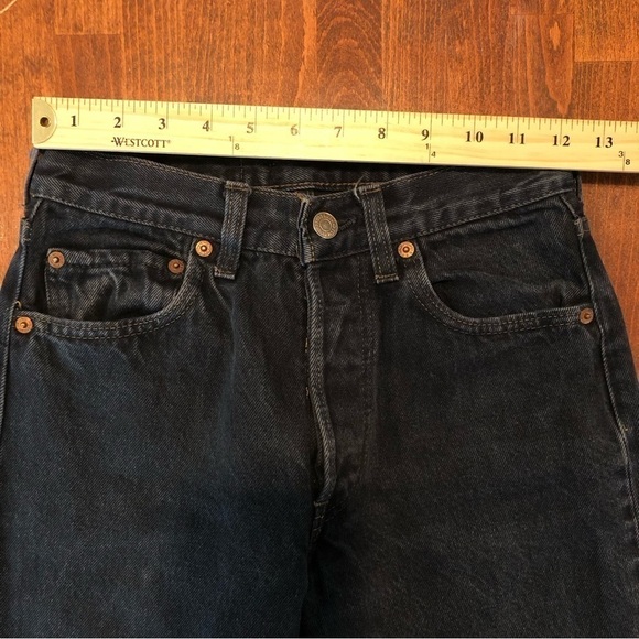 VINTAGE Black Levi’s Wedgie Red E Label Button Fly Straight Leg size 24 - Picture 11 of 13